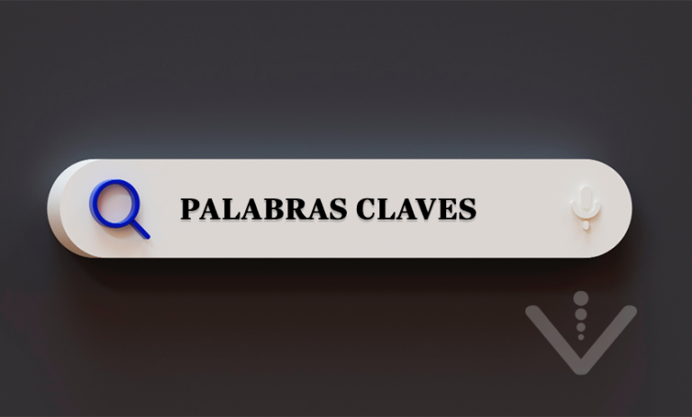La frase "Palabras clave" dentro de un dialogo de búsqueda, simboliza el SEO